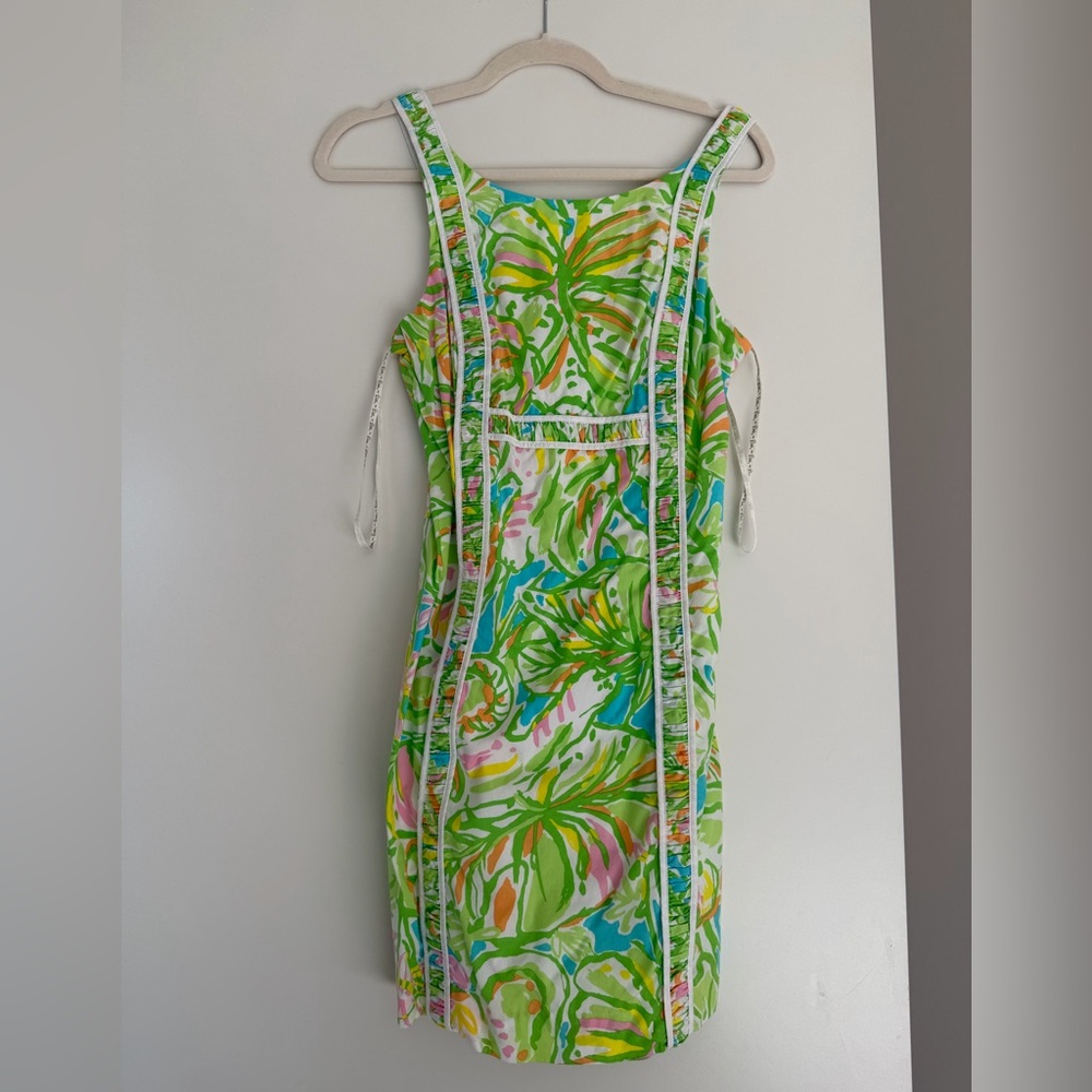 Lilly Pulitzer Green Tropical Print Sleeveless Dress Size 2